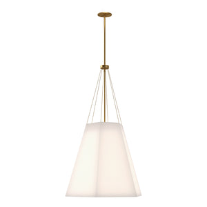 Alora - PD545622AGWL - Three Light Pendant - Manila - Aged Gold/White Linen