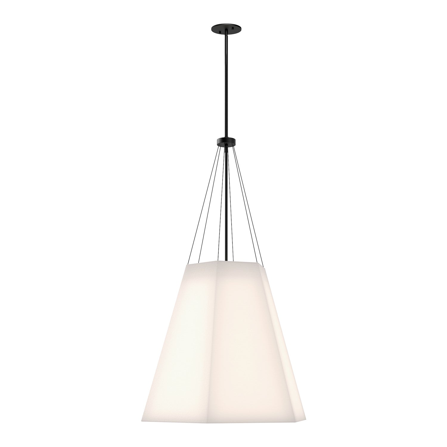 Alora - PD545622MBWL - Three Light Pendant - Manila - Matte Black/White Linen