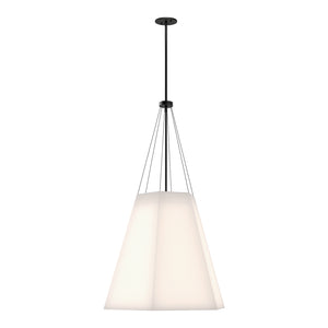 Alora - PD545622MBWL - Three Light Pendant - Manila - Matte Black/White Linen