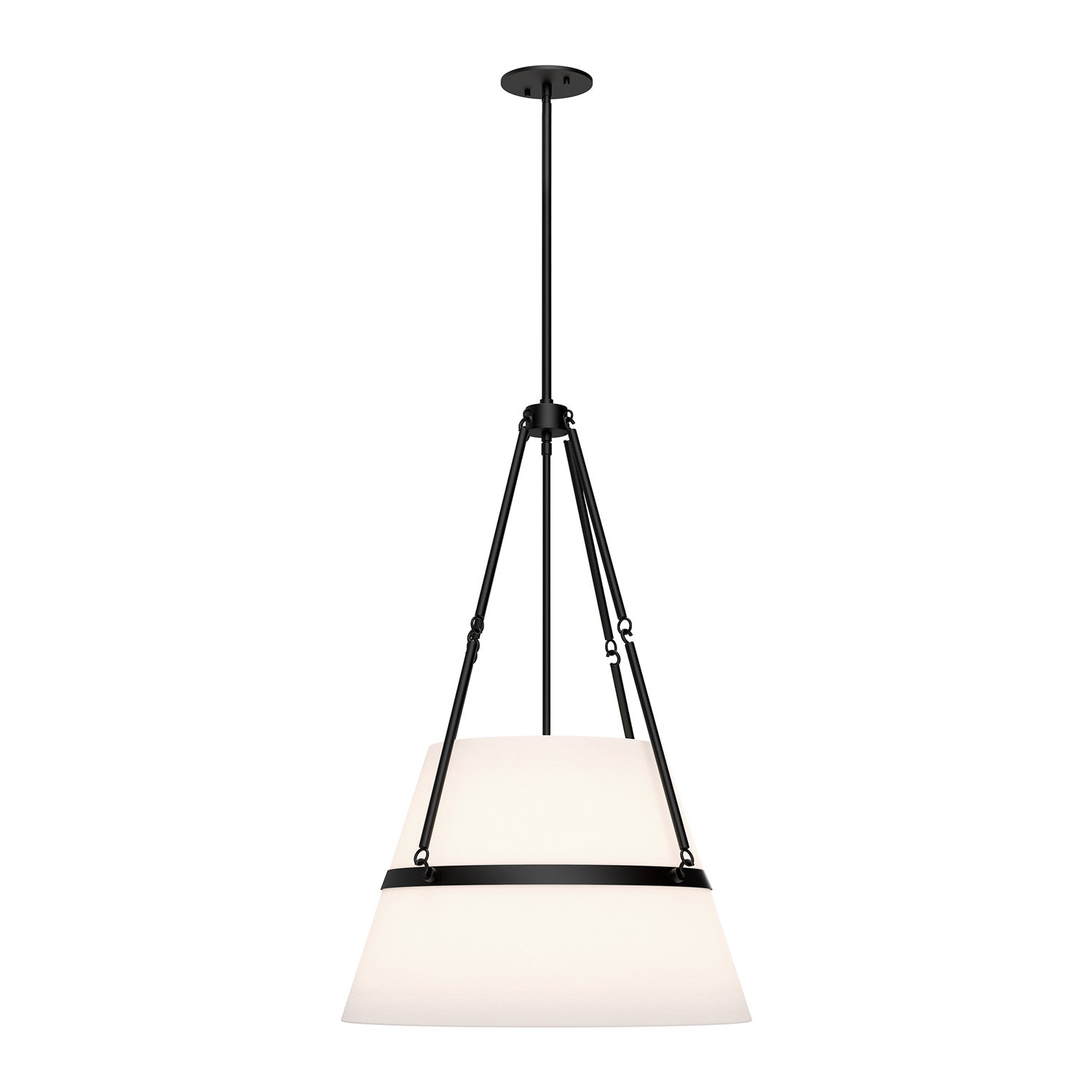 Alora - PD546719MBWL - One Light Pendant - Oliver - Matte Black/White Linen