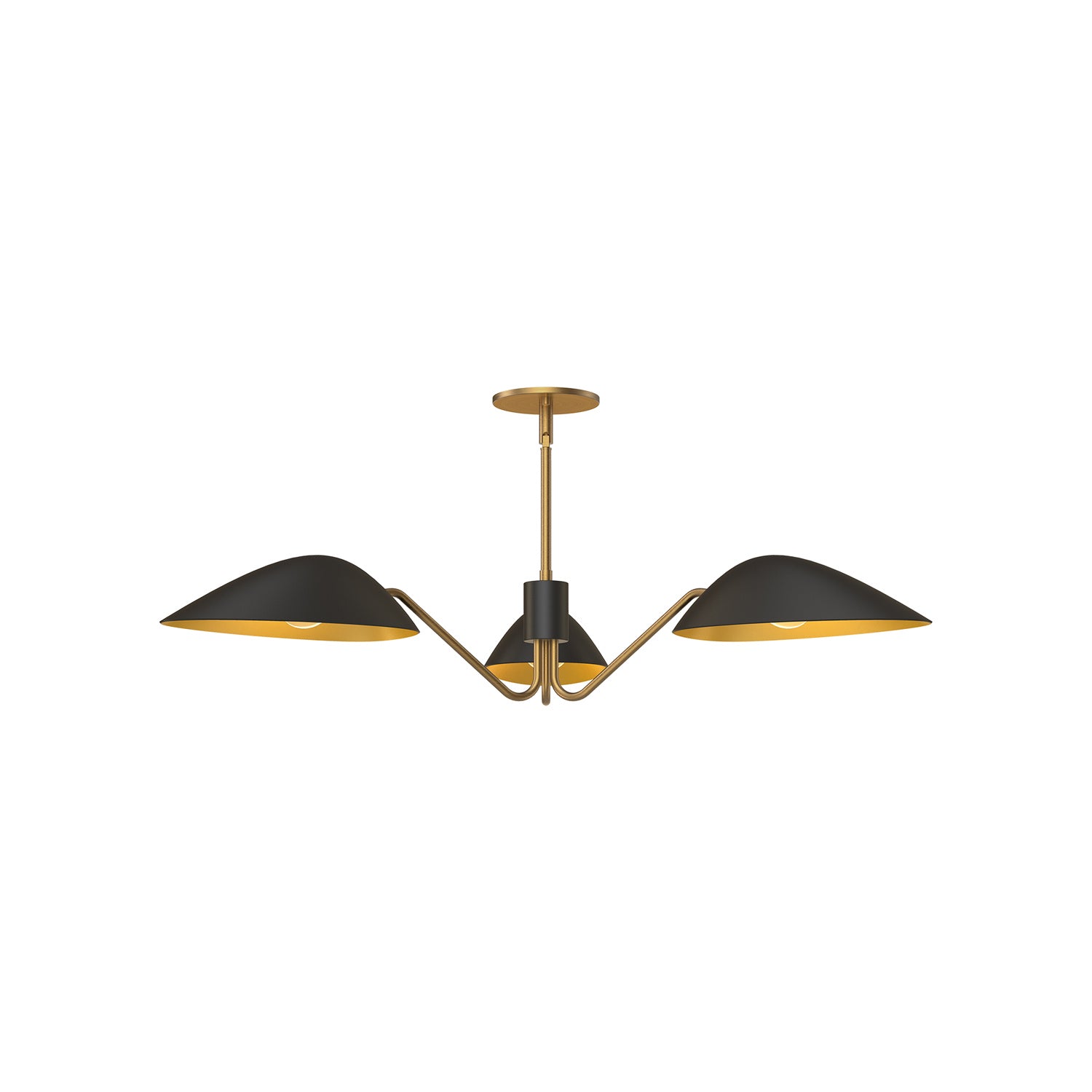 Alora - PD550336MBAG - Three Light Pendant - Oscar - Aged Gold/Matte Black