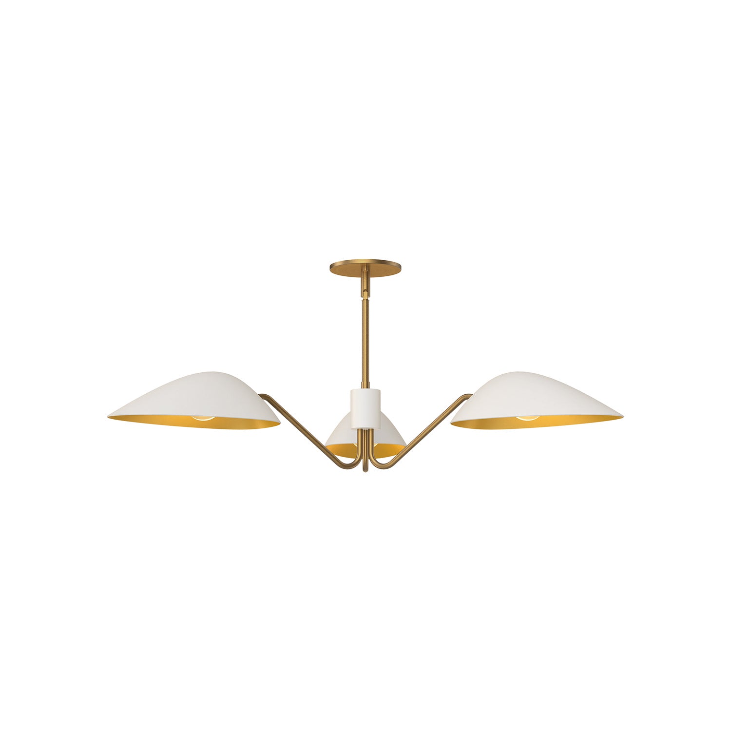 Alora - PD550336WHAG - Three Light Pendant - Oscar - Aged Gold/White