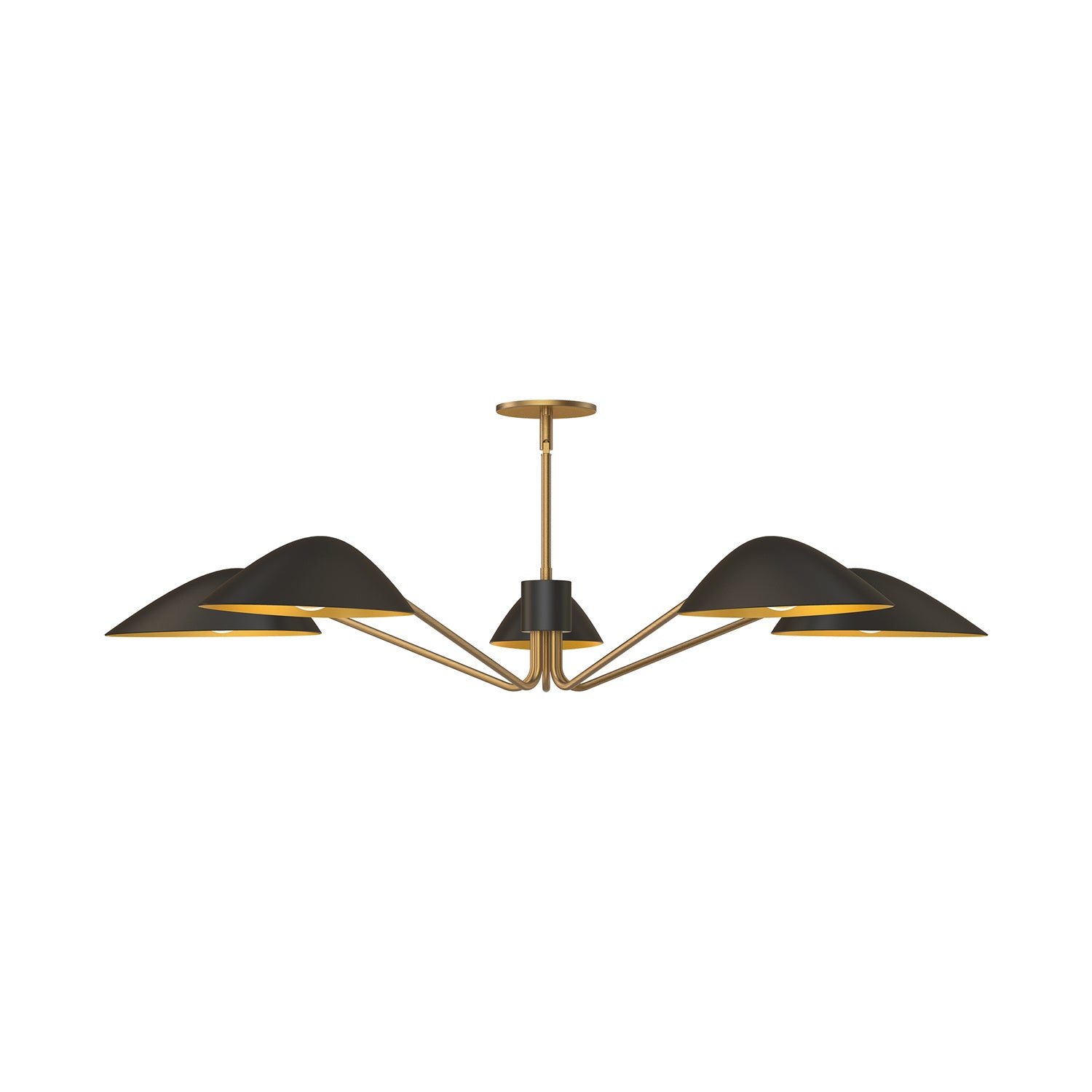 Alora - PD550545MBAG - Five Light Pendant - Oscar - Aged Gold/Matte Black