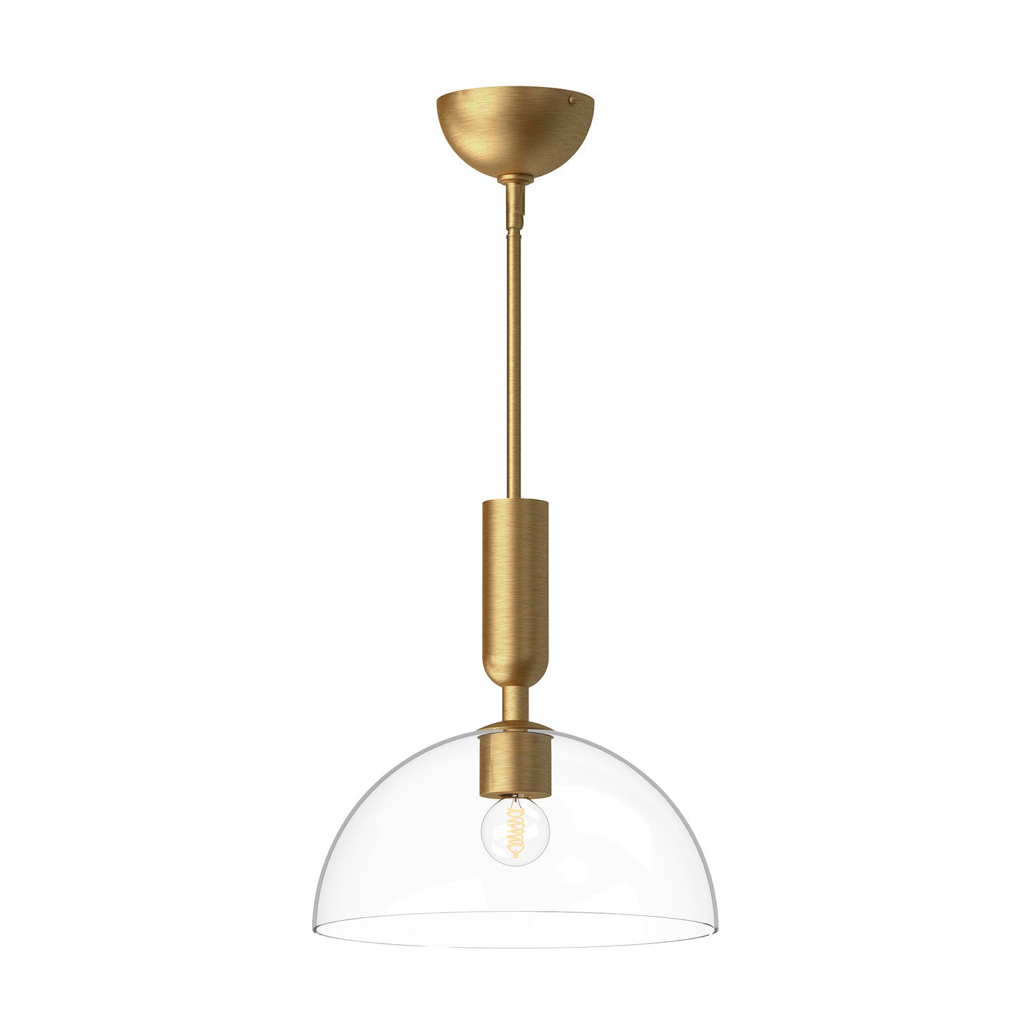 Alora - PD563012BGCL - One Light Pendant - Jude - Brushed Gold/Clear Glass