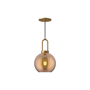 Alora - PD601608AGCP - One Light Pendant - Soji - Aged Gold/Copper Glass