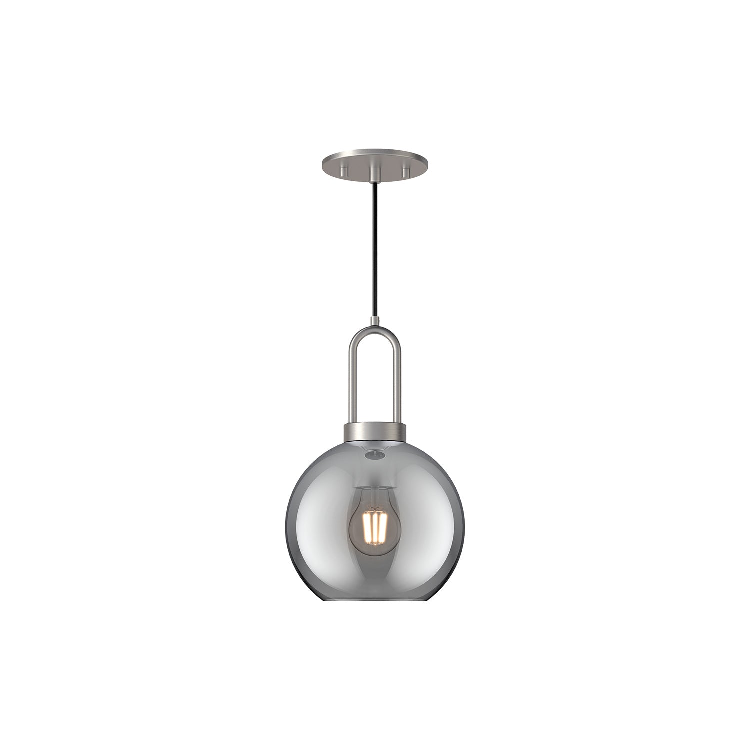 Alora - PD601608BNSM - One Light Pendant - Soji - Brushed Nickel/Smoked Solid Glass