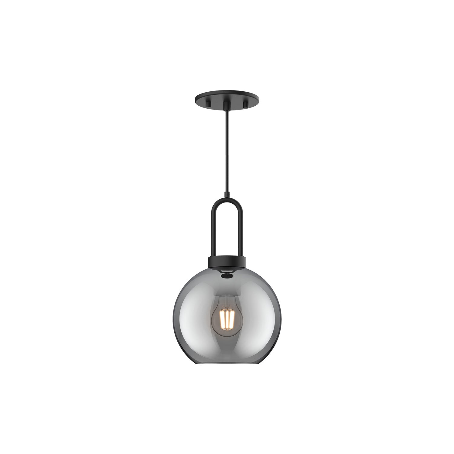 Alora - PD601608MBSM - One Light Pendant - Soji - Matte Black/Smoked Solid Glass