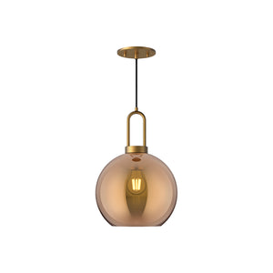 Alora - PD601710AGCP - One Light Pendant - Soji - Aged Gold/Copper Glass