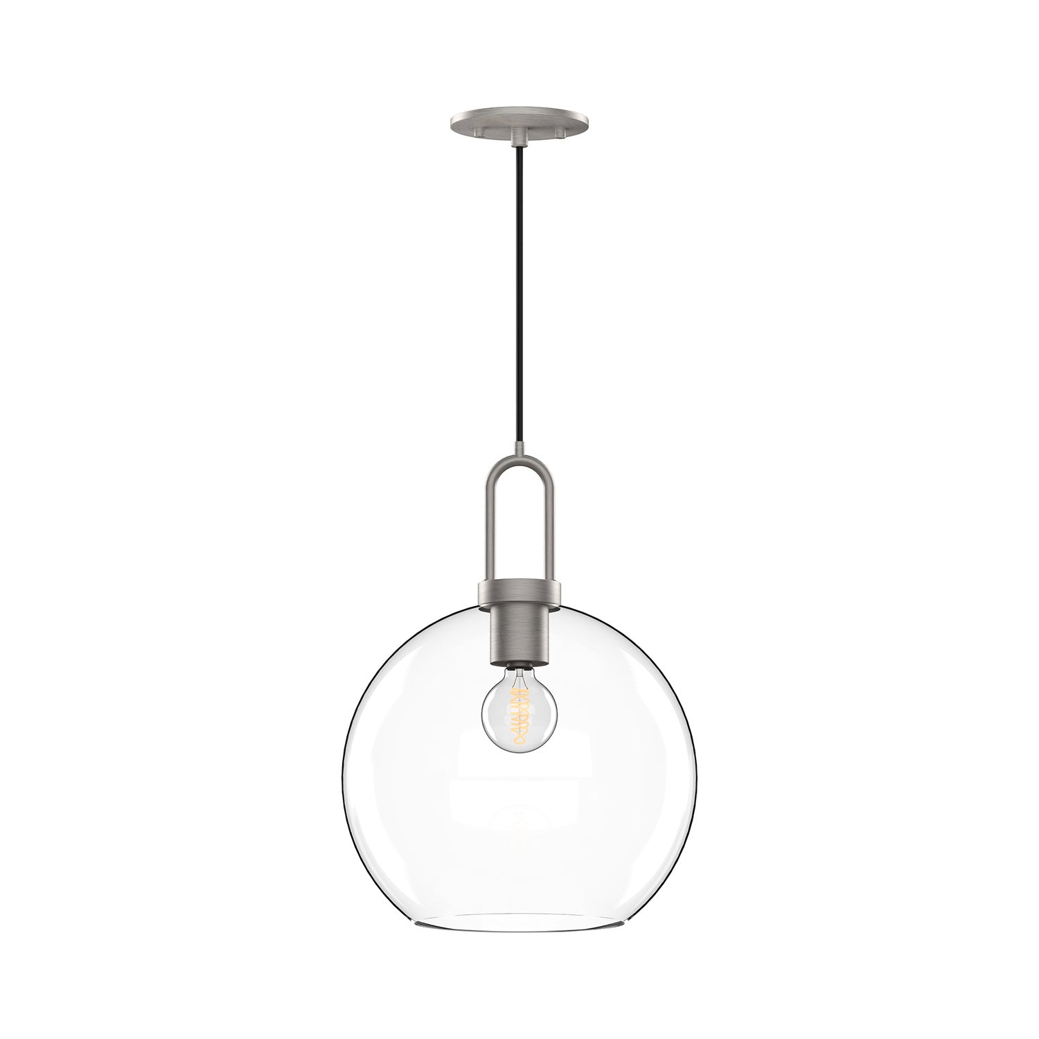 Alora - PD601710BNCL - One Light Pendant - Soji - Brushed Nickel/Clear Glass