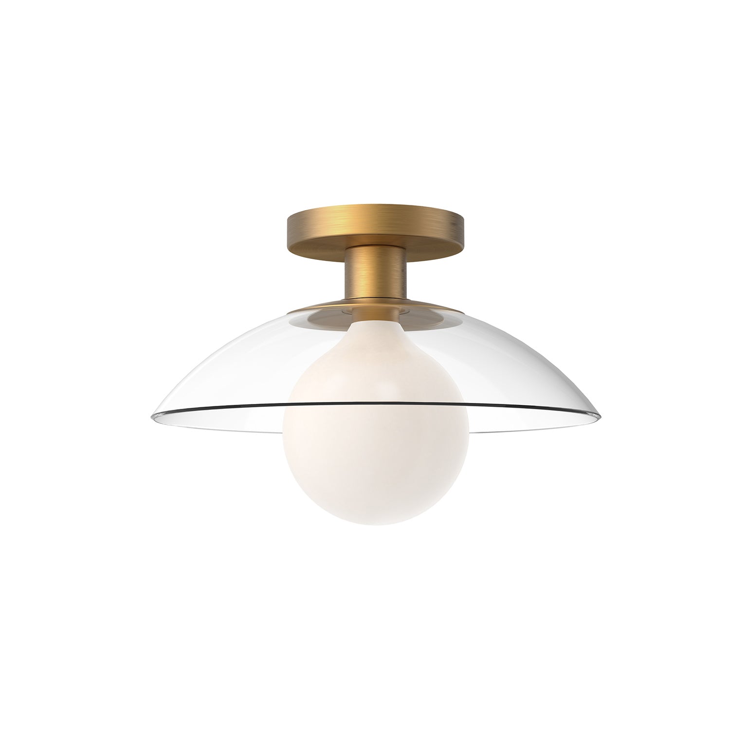 Alora - SF517112AGCL - One Light Semi-Flush Mount - Francesca - Aged Gold/Clear Glass