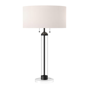 Alora - TL567218MBWL - Two Light Table Lamp - Sasha - Matte Black/White Linen