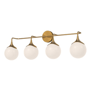 Alora - VL505136AGOP - Four Light Bathroom Fixtures - Nouveau - Aged Gold/Opal Matte Glass