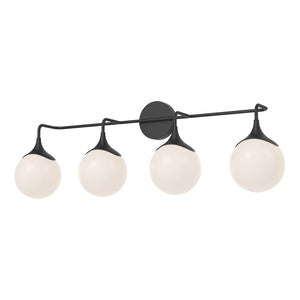 Alora - VL505136MBOP - Four Light Bathroom Fixtures - Nouveau - Matte Black/Opal Matte Glass