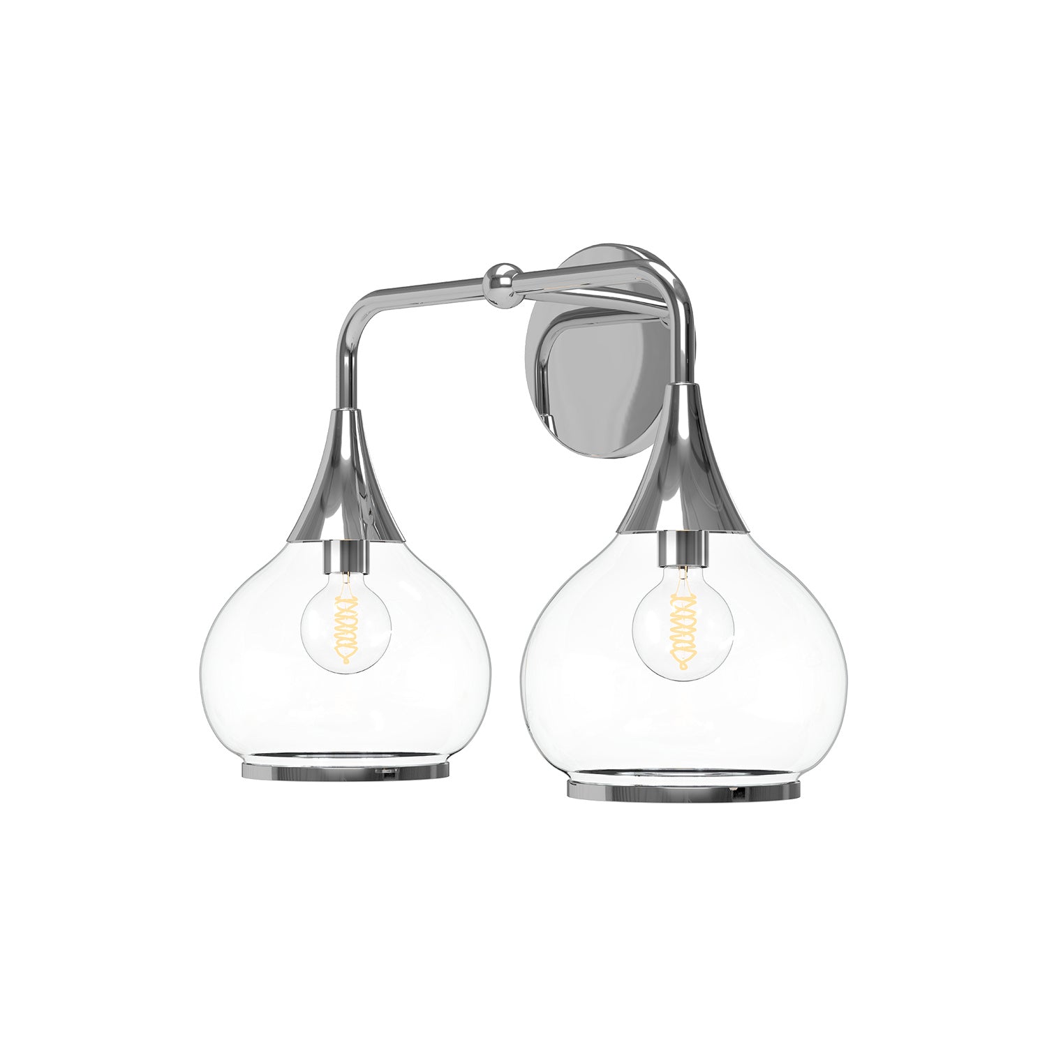 Alora - VL524217CHCL - Two Light Bathroom Fixtures - Hazel - Chrome/Clear Glass