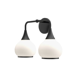 Alora - VL524217MBOP - Two Light Bathroom Fixtures - Hazel - Matte Black/Opal Matte Glass