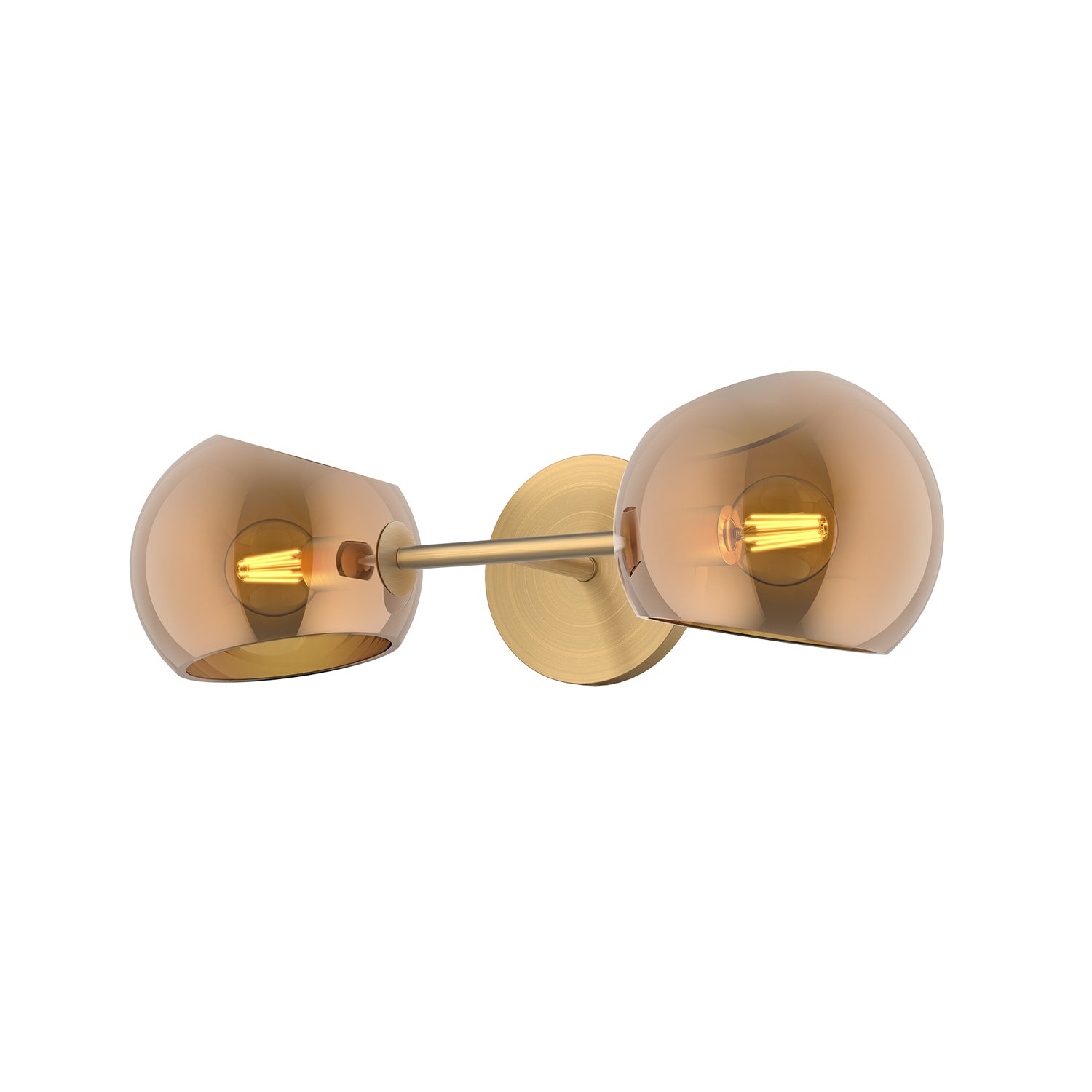 Alora - WV548217BGCP - Two Light Vanity - Willow - Brushed Gold/Copper Glass