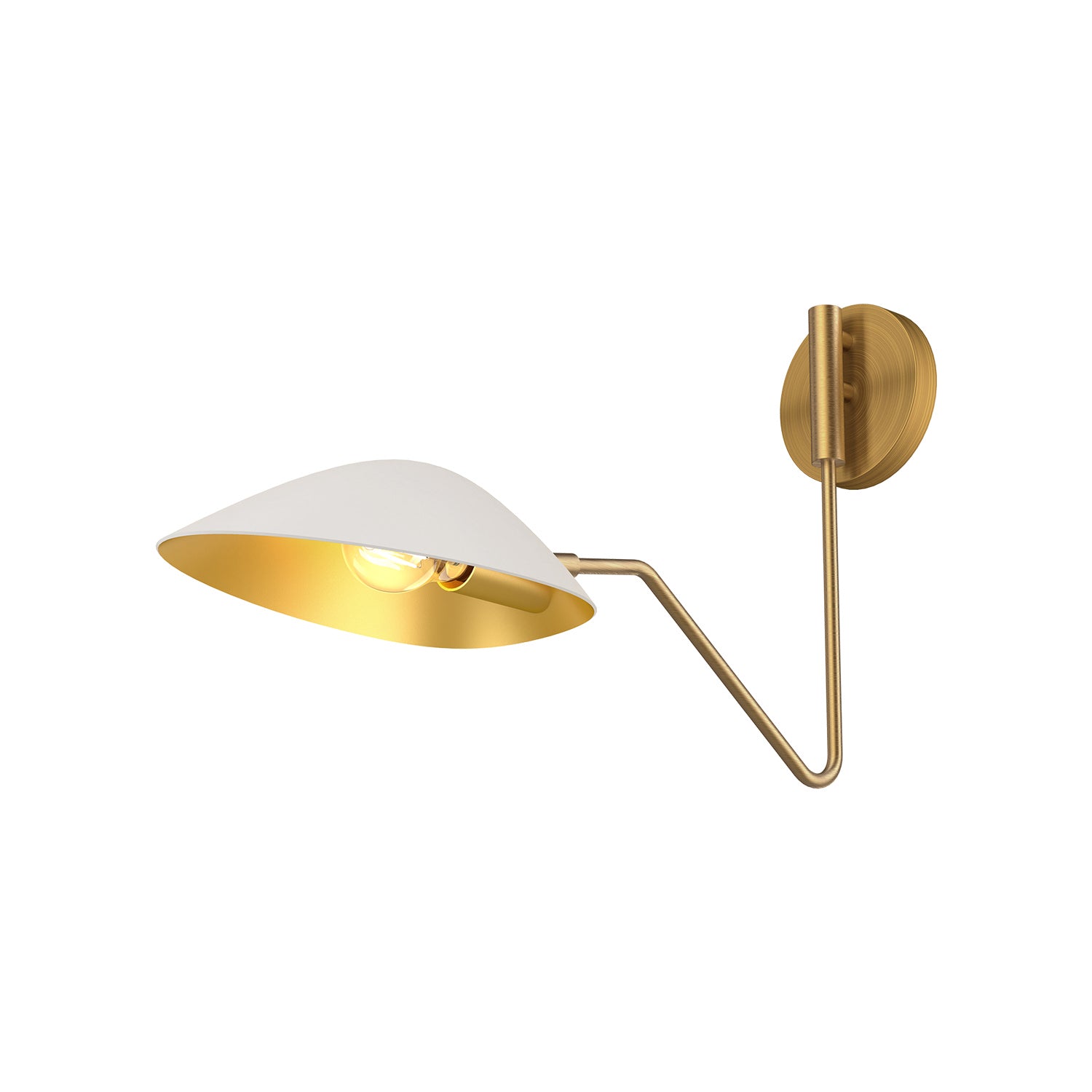 Alora - WV550006WHAG - One Light Vanity - Oscar - Aged Gold/White