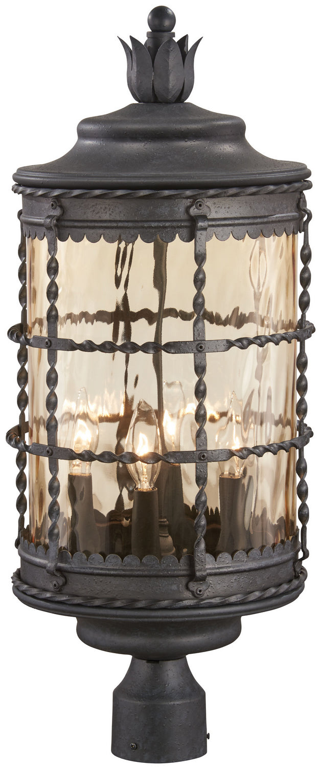 Minka-Lavery - 8886-A39 - Four Light Outdoor Post Lantern - Mallorca - Spanish Iron