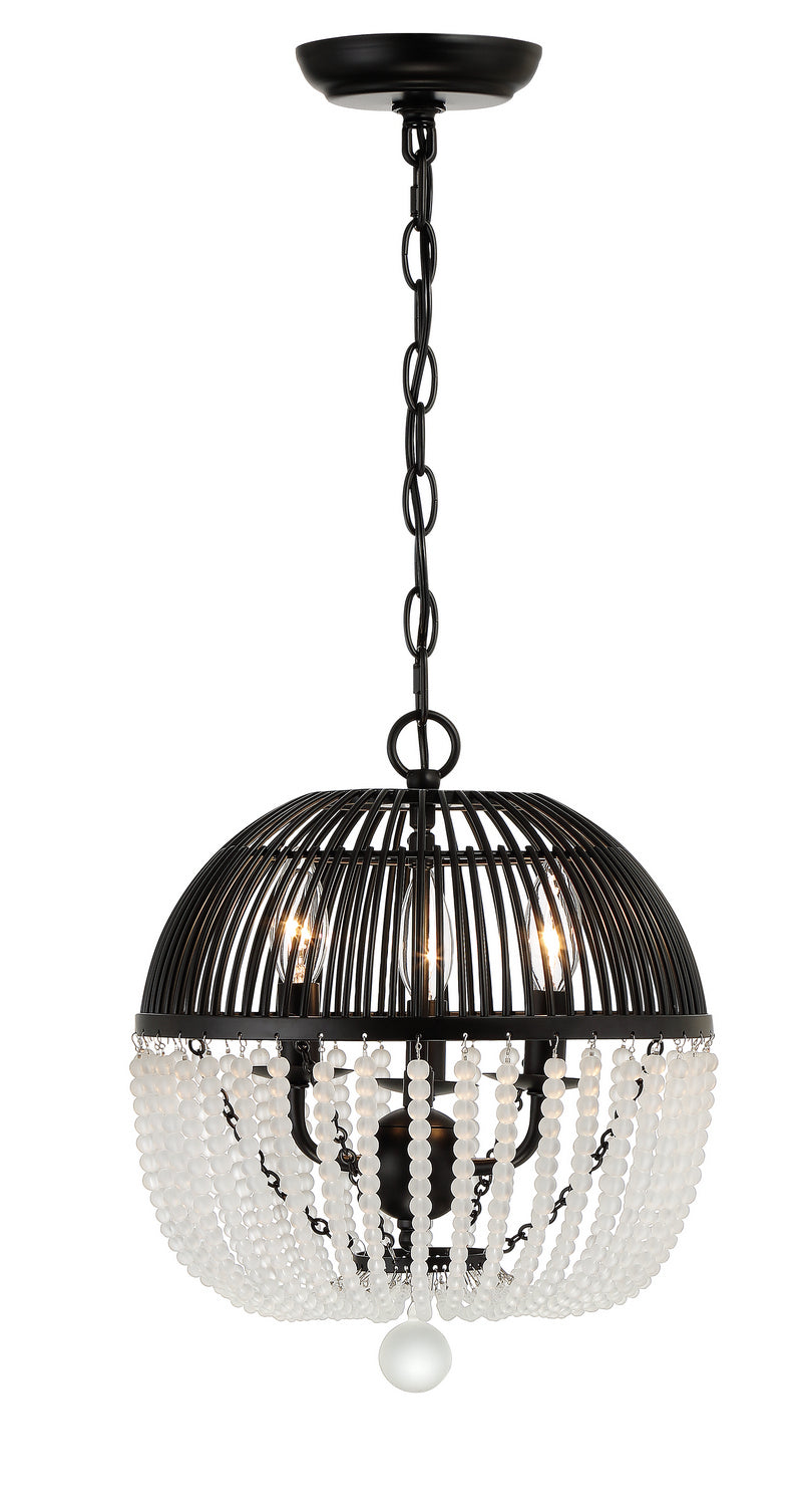 Crystorama - DUV-623-MK - Three Light Mini Chandelier - Duval - Matte Black