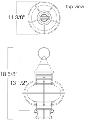 Norwell Lighting - 1711-AN-CL - One Light Post Mount - American Onion - Antique Brass