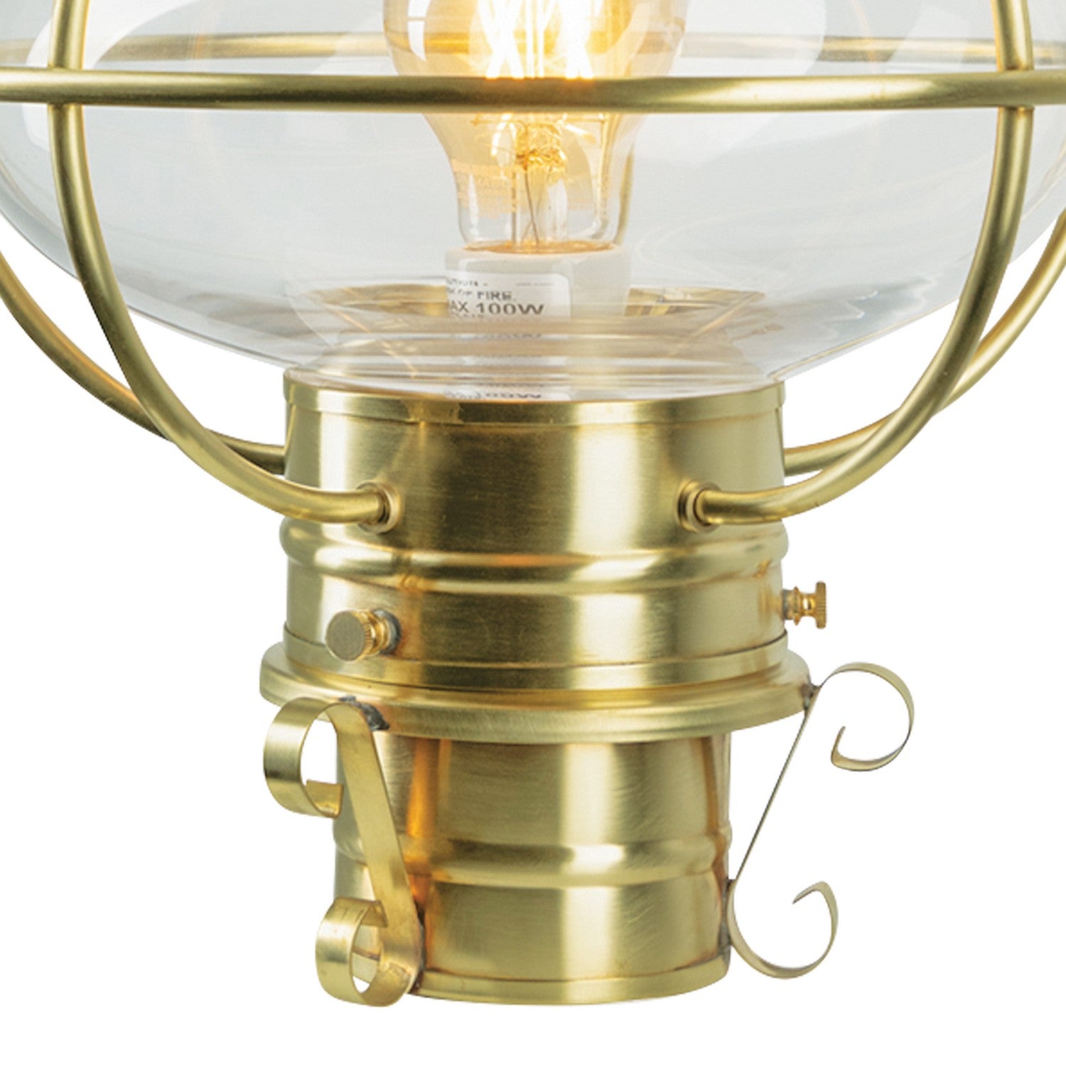 Norwell Lighting - 1711-SB-CL - One Light Post Mount - American Onion - Satin Brass