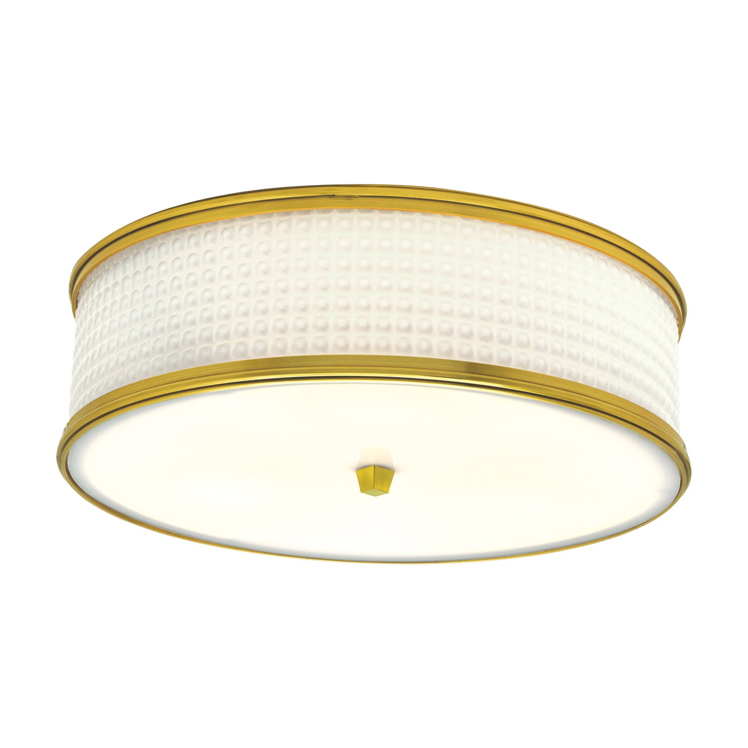 Norwell Lighting - 5665-SB-WG - Three Light Flush Mount - Prism - Satin Brass