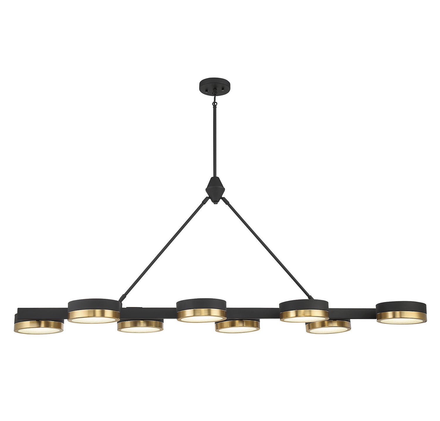 Savoy House - 1-1636-8-143 - LED Linear Chandelier - Ashor - Matte Black with Warm Brass Accents