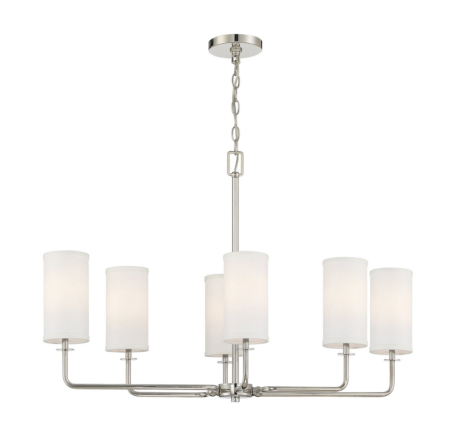 Savoy House - 1-1756-6-109 - Six Light Linear Chandelier - Powell - Polished Nickel