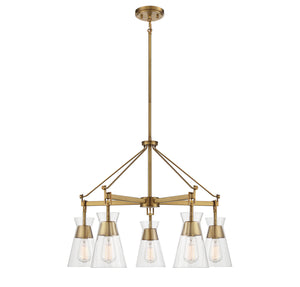 Savoy House - 1-1832-5-322 - Five Light Chandelier - Lakewood - Warm Brass