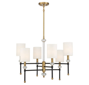 Savoy House - 1-1887-6-143 - Six Light Chandelier - Tivoli - Matte Black with Warm Brass Accents