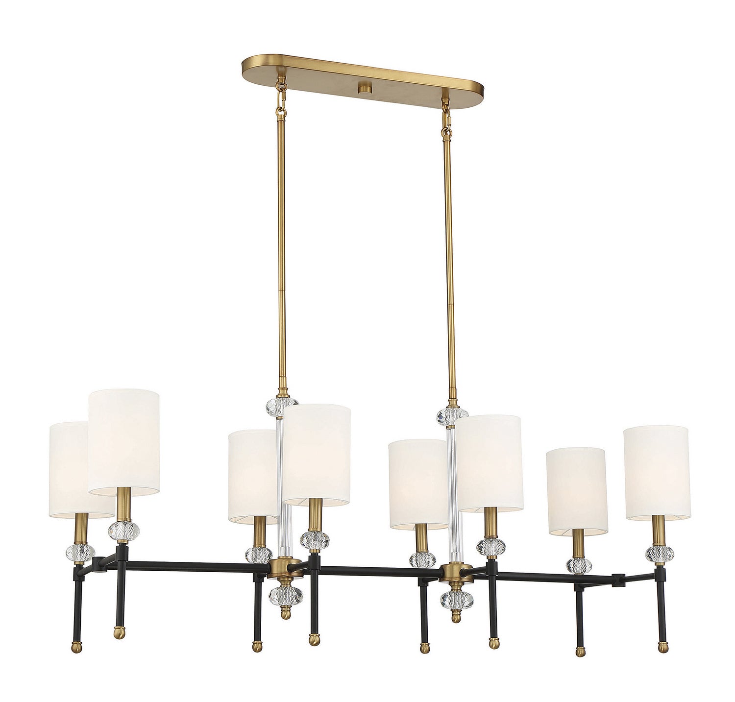 Savoy House - 1-1889-8-143 - Eight Light Linear Chandelier - Tivoli - Matte Black with Warm Brass Accents