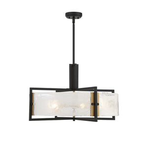 Savoy House - 7-1696-5-143 - Five Light Pendant - Hayward - Matte Black with Warm Brass Accents