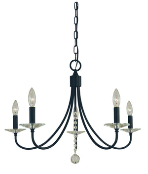 Framburg - L1165 MBLACK - Five Light Chandelier - Ashley - Matte Black