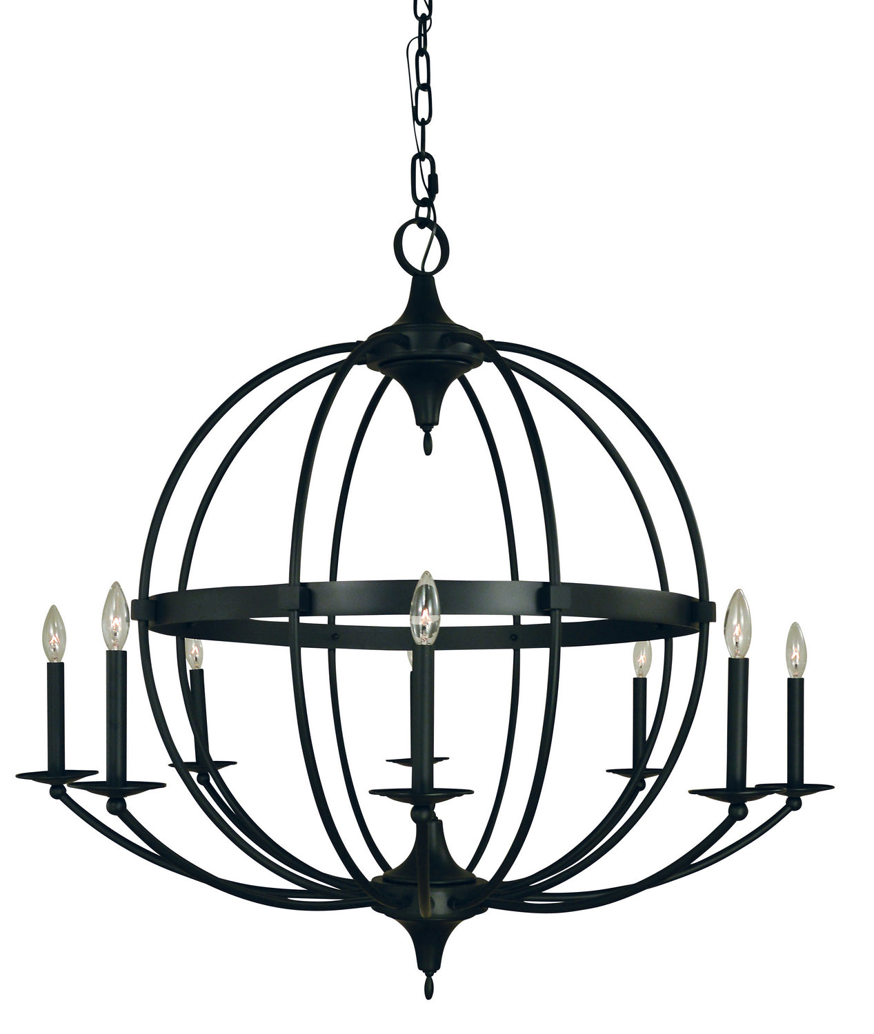 Framburg - L1158 MBLACK - Eight Light Foyer Chandelier - Aurora - Matte Black