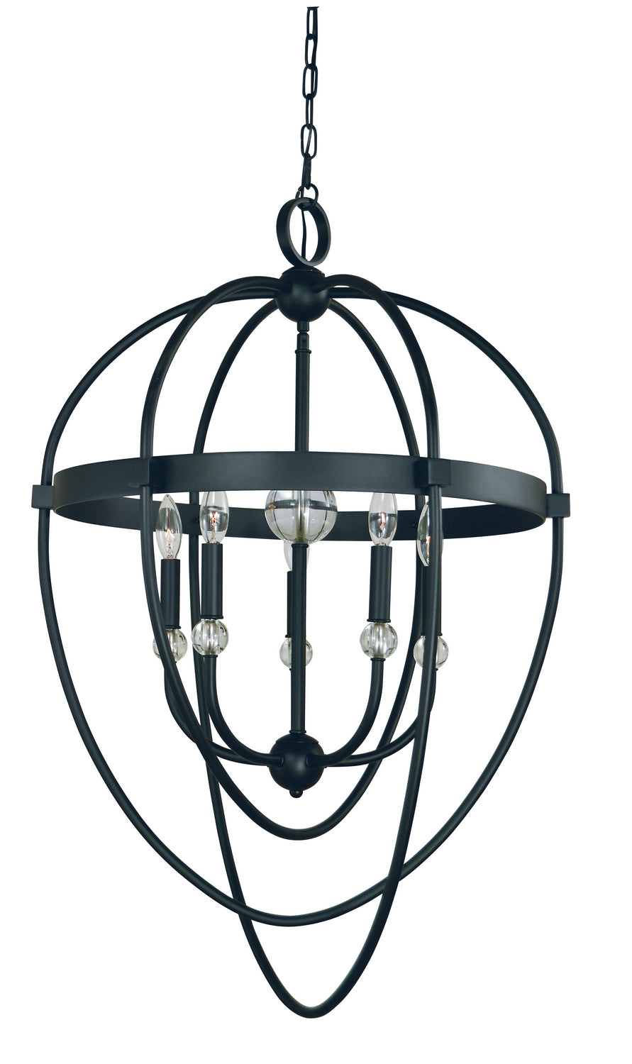 Framburg - L1152 MBLACK - Five Light Chandelier - Elizabeth - Matte Black