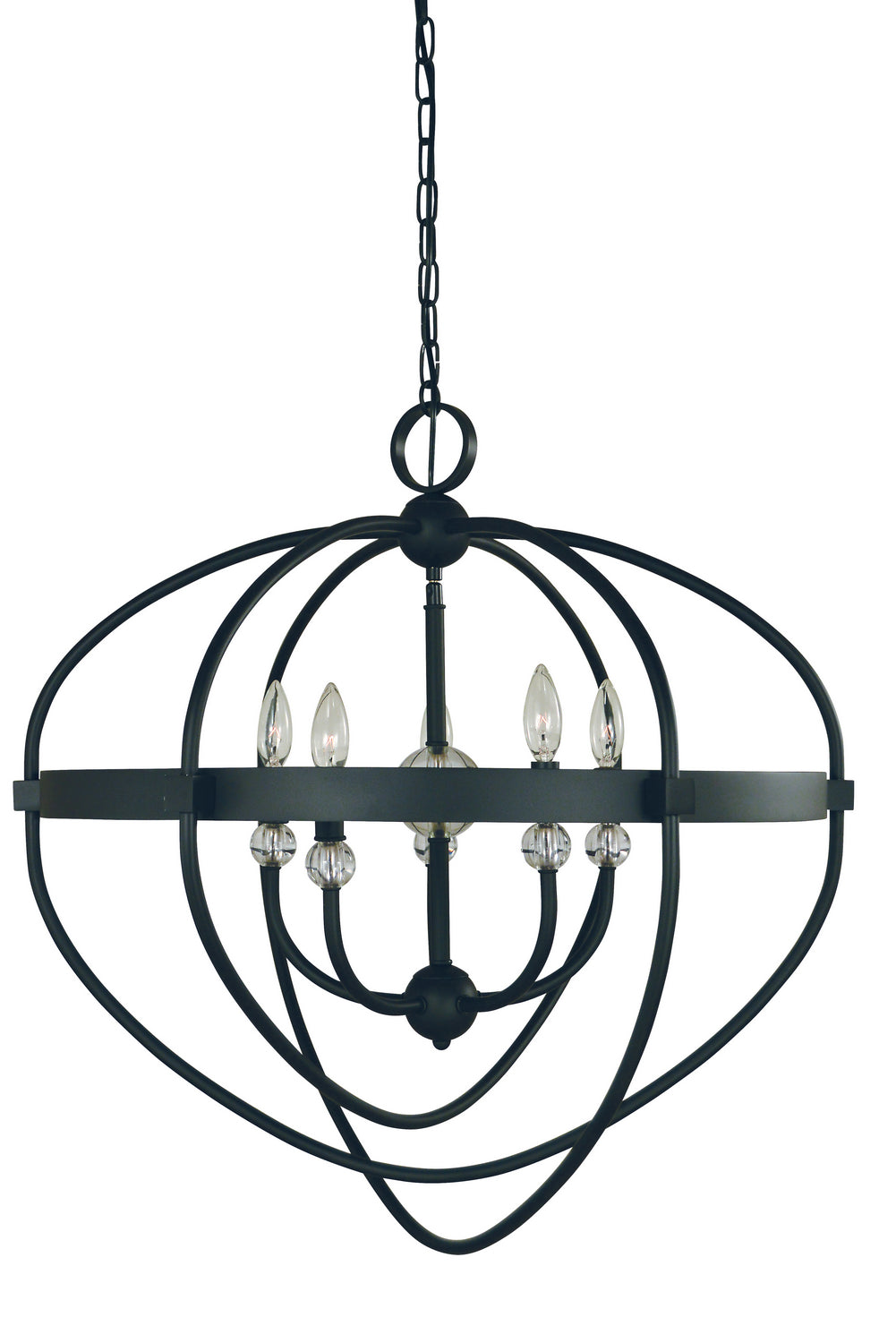 Framburg - L1150 MBLACK - Five Light Chandelier - Elizabeth - Matte Black