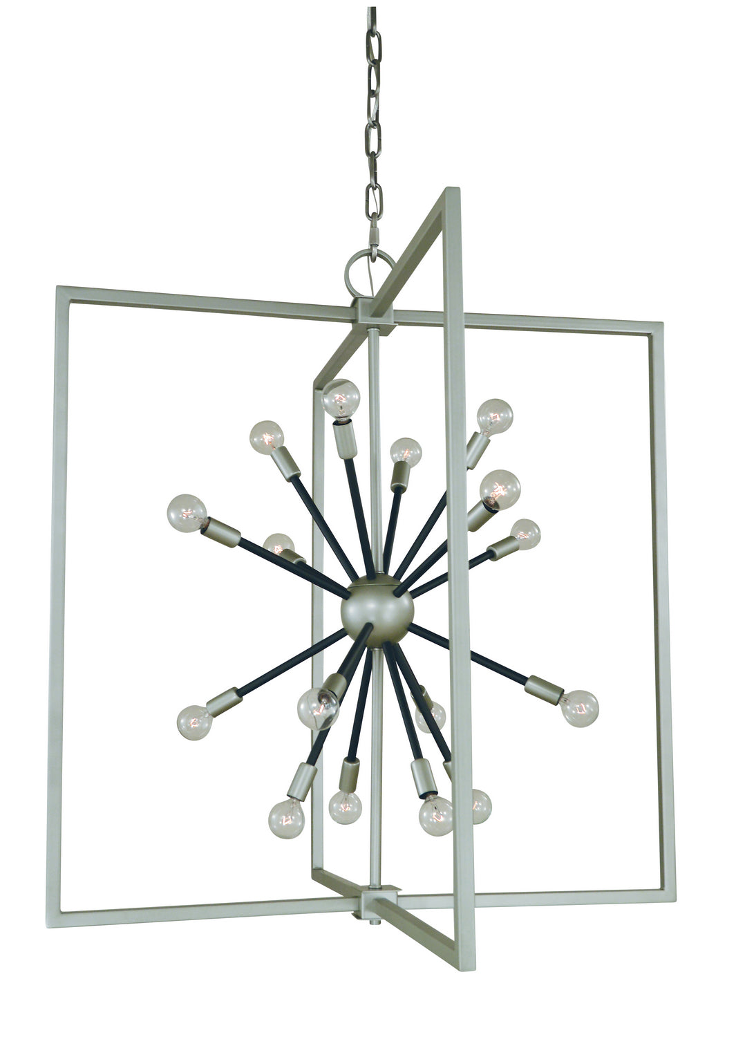 Framburg - L1146 SP/MBLACK - 16 Light Chandelier - Pyxis - Satin Pewter/Matte Black