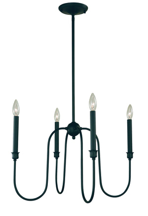 Framburg - L1134 MBLACK - Four Light Chandelier - Jasper - Matte Black