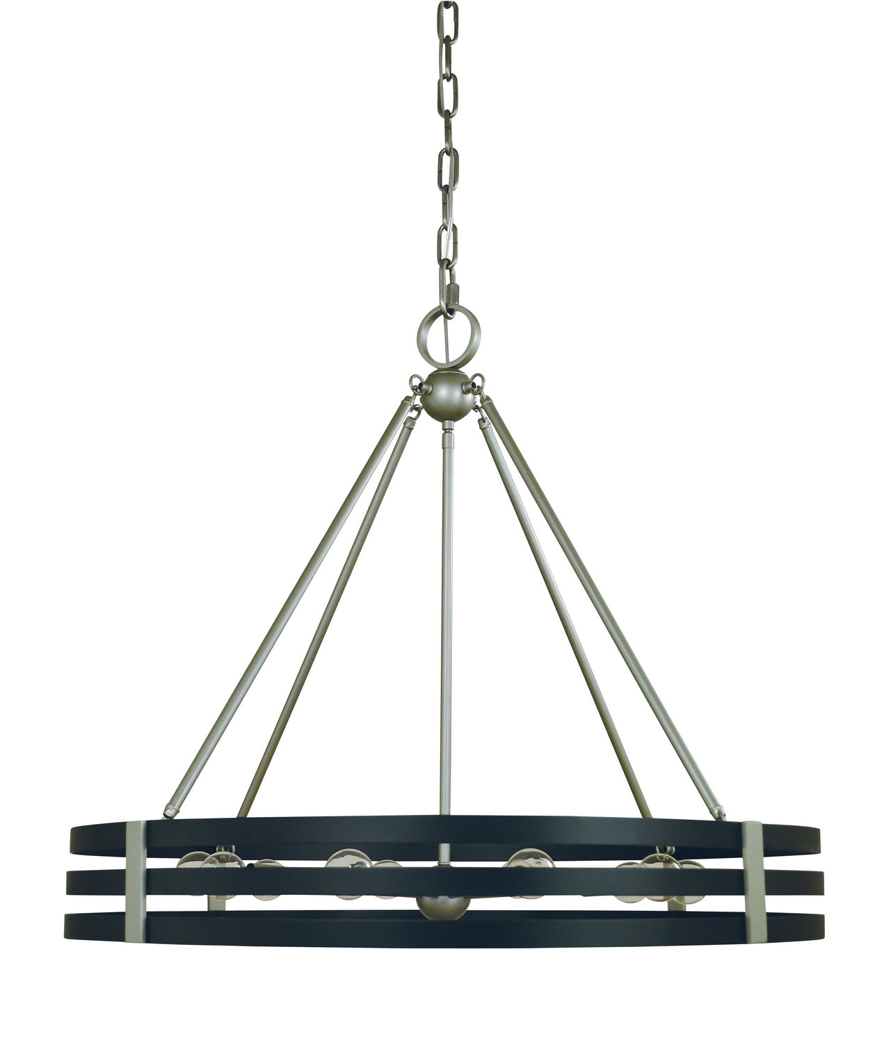 Framburg - L1125 SP/MBLACK - Ten Light Chandelier - Luxe - Satin Pewter/Matte Black