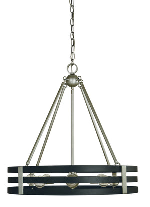 Framburg - L1123 SP/MBLACK - Eight Light Chandelier - Luxe - Satin Pewter/Matte Black