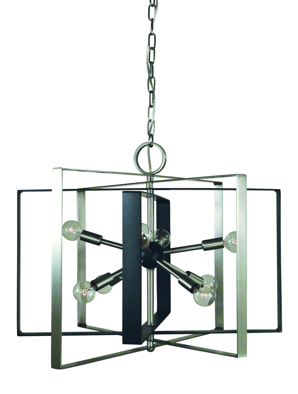 Framburg - L1096 BN/MBLACK - Eight Light Chandelier - Interstellar - Brushed Nickel with Matte Black Accents