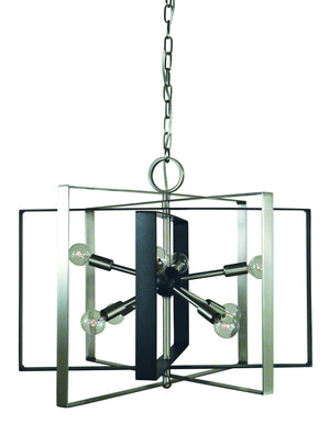 Framburg - L1096 BN/MBLACK - Eight Light Chandelier - Interstellar - Brushed Nickel with Matte Black Accents