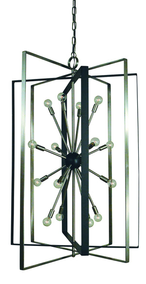 Framburg - L1092 BN/MBLACK - 16 Light Chandelier - Interstellar - Brushed Nickel with Matte Black Accents