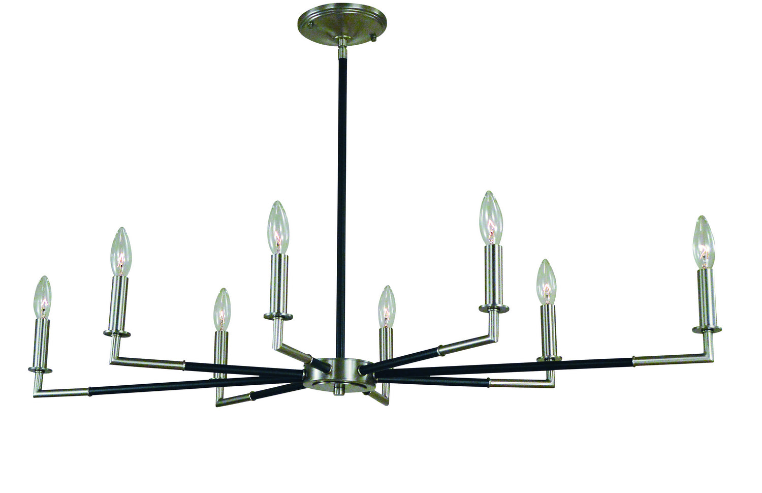 Framburg - L1088 BN/MBLACK - Eight Light Chandelier - Schiller - Brushed Nickel with Matte Black Accents