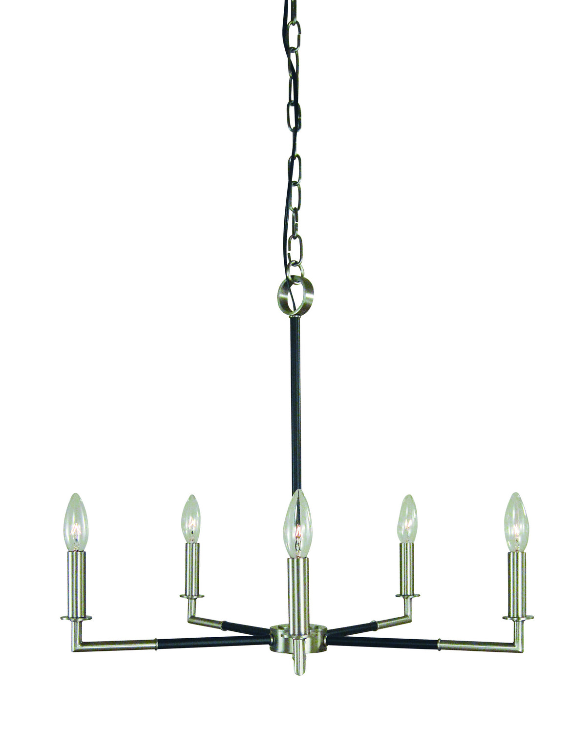 Framburg - L1085 BN/MBLACK - Five Light Chandelier - Schiller - Brushed Nickel with Matte Black Accents