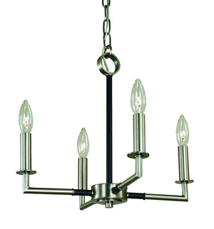 Framburg - L1084 BN/MBLACK - Four Light Chandelier - Schiller - Brushed Nickel with Matte Black Accents