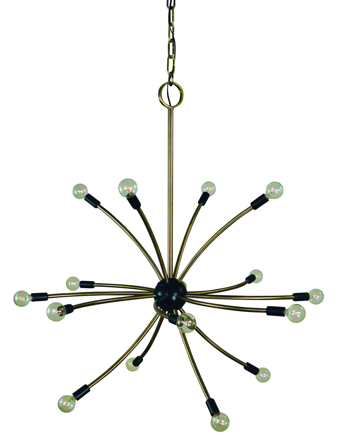 Framburg - L1076 AB/MBLACK - 16 Light Chandelier - Comet - Antique Brass with Matte Black Accents