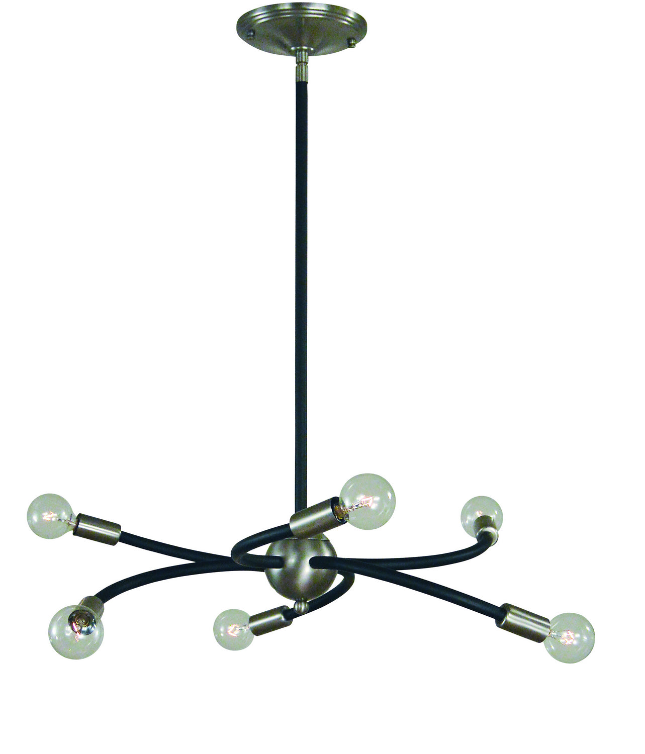 Framburg - L1056 BN/MBLACK - Six Light Chandelier - Eloise - Brushed Nickel with Matte Black Accents