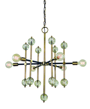 Framburg - L1048 AB/MBLACK - Six Light Chandelier - Gamma - Antique Brass with Matte Black Accents