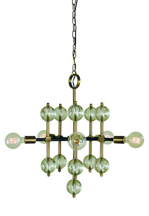 Framburg - L1045 AB/MBLACK - Five Light Chandelier - Gamma - Antique Brass with Matte Black Accents